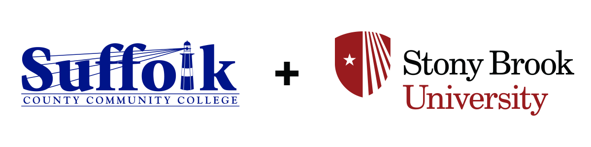 SUNY Suffolk Logo and Stony Brook Logo