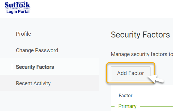 screenshot of Add Factor location