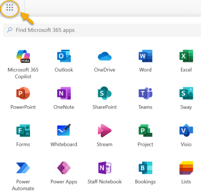 Screenshot of MS Apps