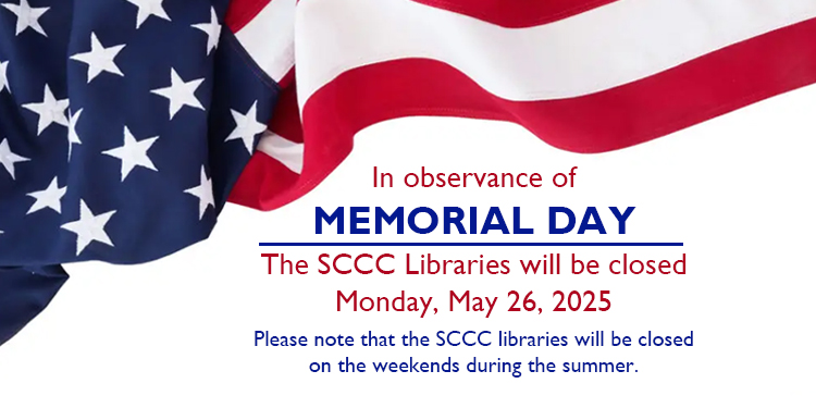 Library is closed Monday, May 26th for Memorial Day