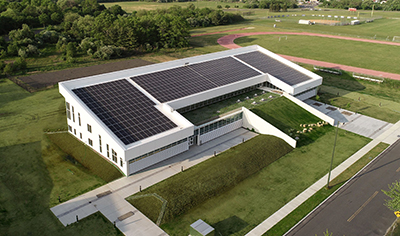 Photo Caption: Suffolk County Community College’s Renewable Energy/STEM Center on the Michael J. Grant Campus in Brentwood Wins Gold Recognition for Sustainable Architecture at the 2024 Global Future Design Awards. For a hi-res image, visit: https://photos.app.goo.gl/g5ocdLYFJpaX9K2YA